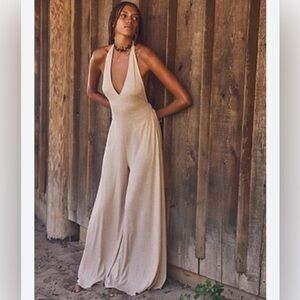 Free People Leigh One Piece Jumpsuit - Oatmeal - Size Small